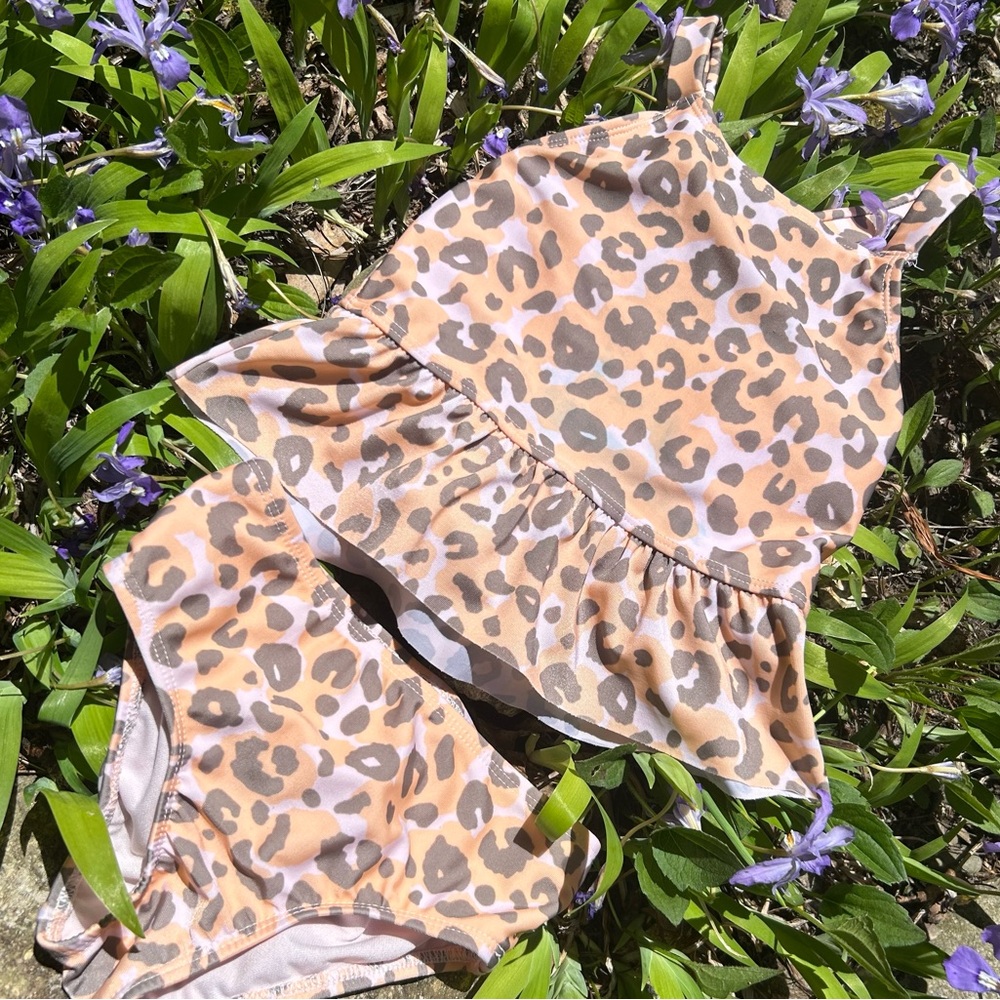 Leopard Print 2-Piece Tankini Swimsuit | Toddler Girl Size 3T | Cat & Jack - Picture 5 of 9